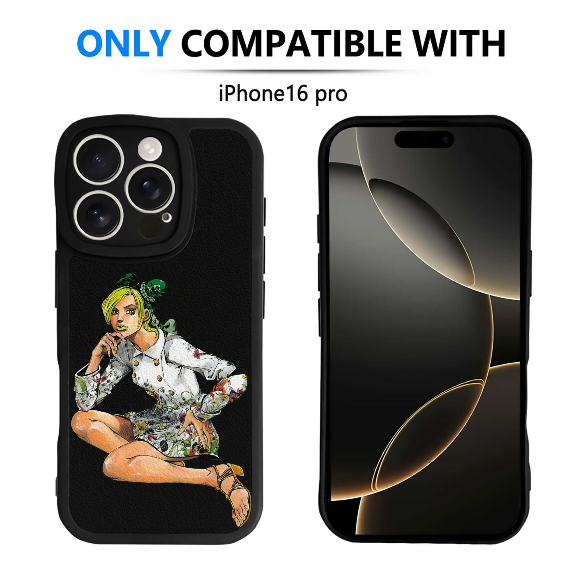 （画像用） "ジョジョの奇妙な冒険 くうじょう ジョリーン JoJo's Bizarre Adventure Jolyne Cujoh " 【iPhone 16シリーズ対応】シリコンスマホケース（レザー調） 材質：シリコン